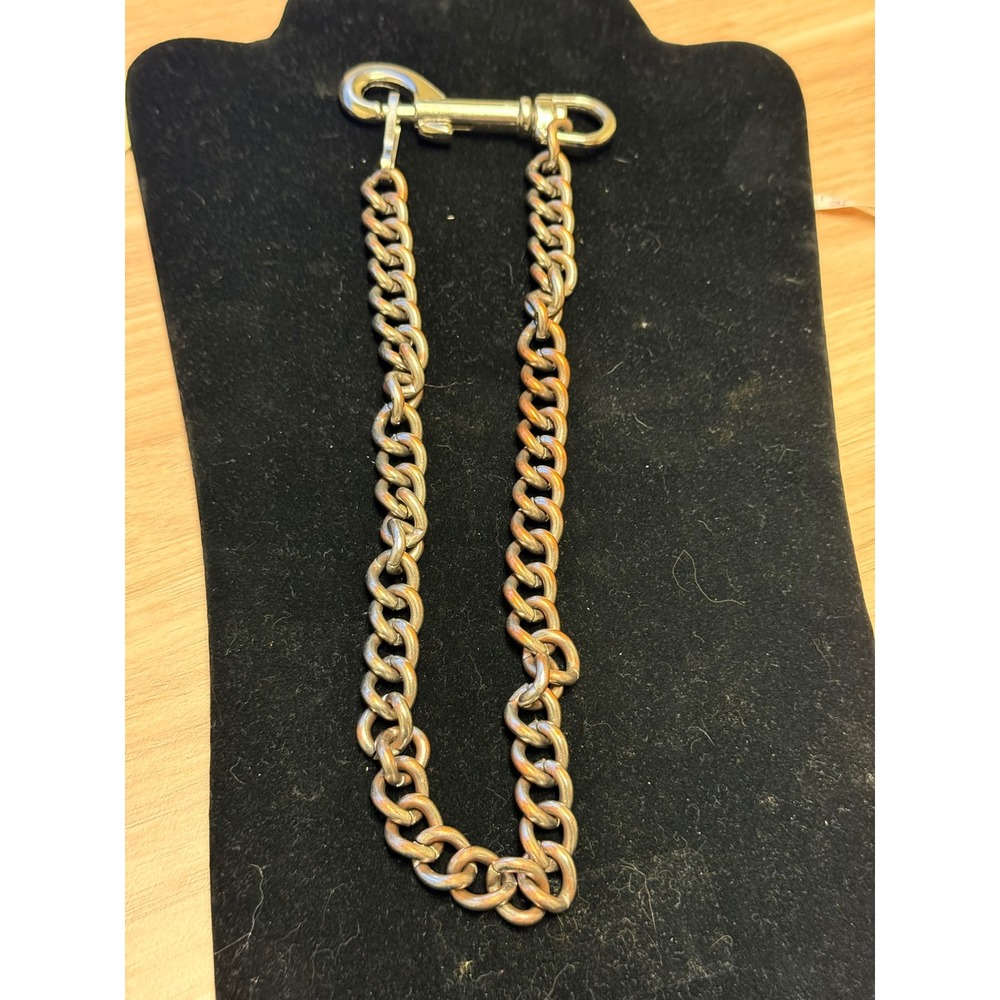 Heavyweight Silver Curb Link Wallet Chain Biker Punk Swivel Snap Hook 15 Inch